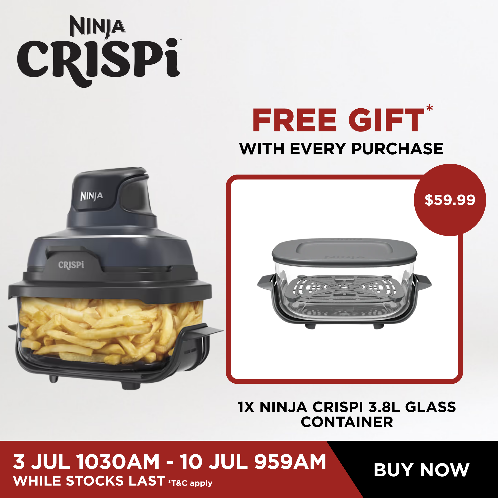 NINJA crispi 新品　未使用 Ninja CRISPi Portable Glass Air Fryer - FN101 – SharkNinja Singapore