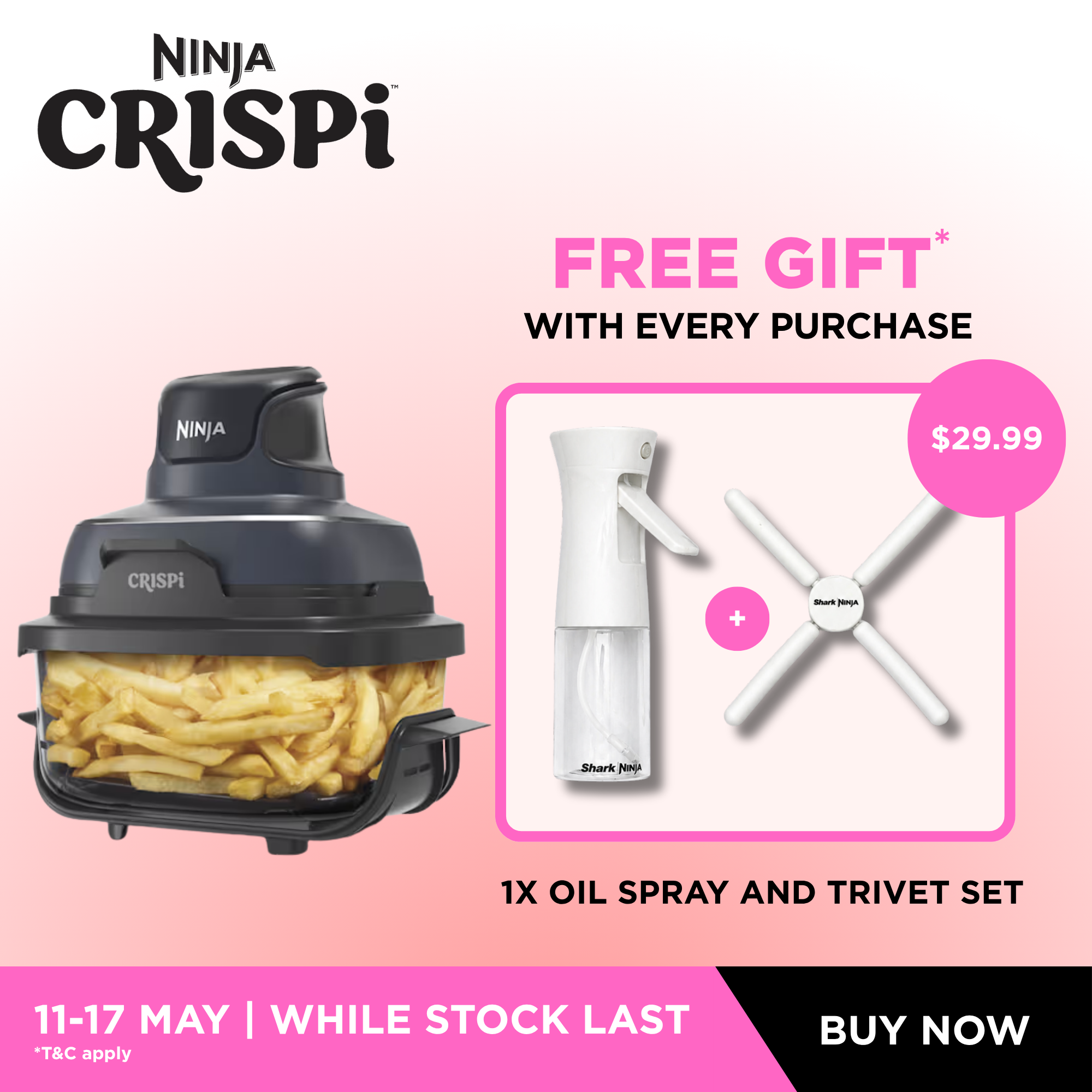 【新品未使用】Shark Ninja Crispi エアフライヤー FN101 Ninja CRISPi Portable Glass Air Fryer - FN101 – SharkNinja Singapore