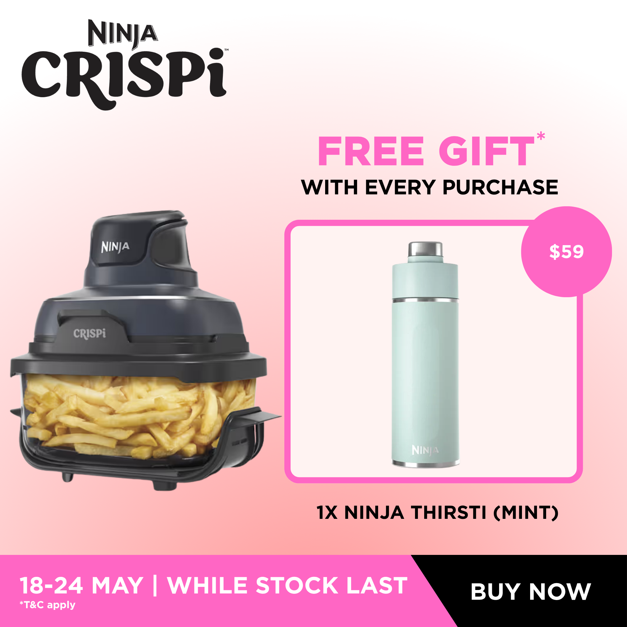Ninja CRISPi Portable Glass Air Fryer - FN101 – SharkNinja Singapore