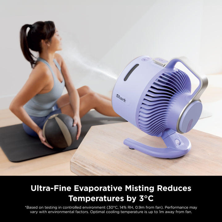 Ventilatore Portatile Shark FlexBreeze HydroGo Con Nebulizzatore – Senza Fili, Silenzioso, 5 Velocità, Autonomia 12 Ore, Resistente A Pioggia E UV, Colore Ghiaccio - 2