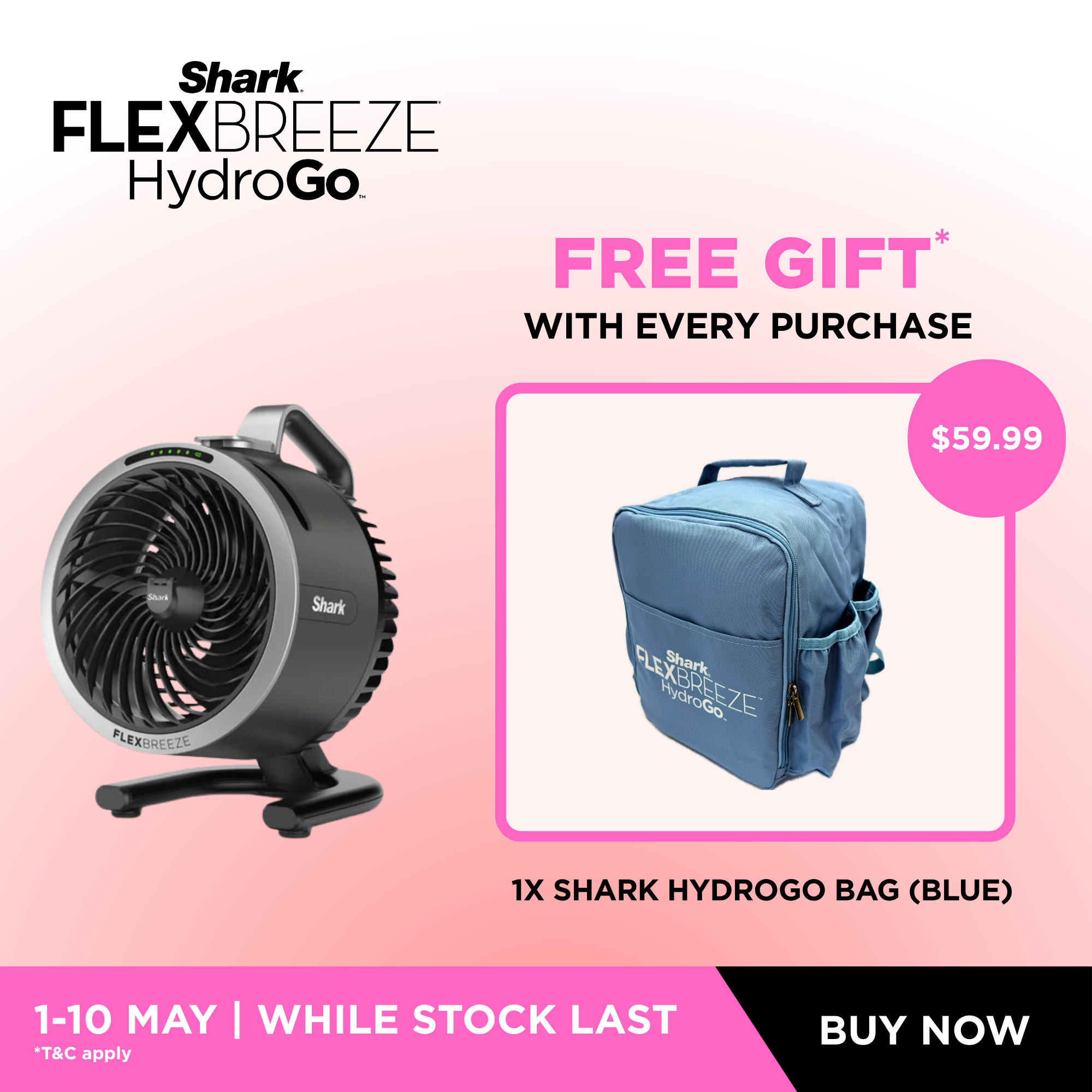 Shark FlexBreeze HydroGo™ Portable Misting Fan - FA050SM – SharkNinja ...