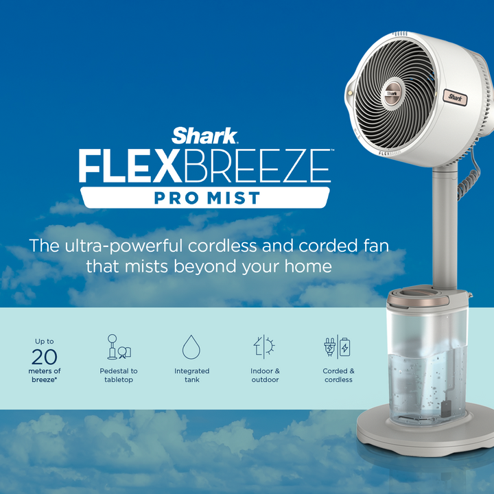 Shark FlexBreeze™ Pro Mist Indoor & Outdoor Fan With Water Tank